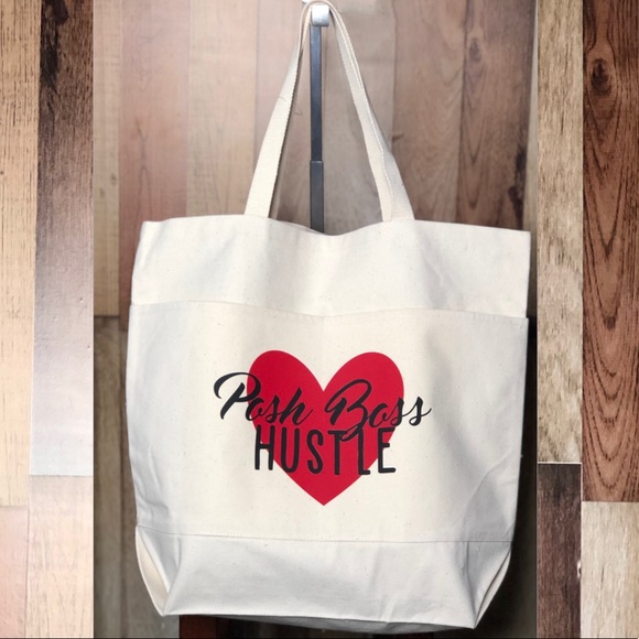 Handbags - Posh Swag - poshboss hustle tote canvas bag